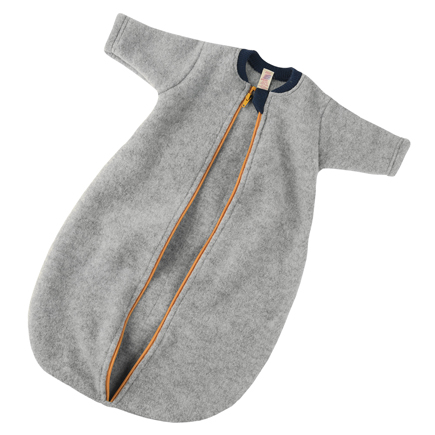 Baby-Schlafsack langarm, Reissverschluss, hellgrau melange